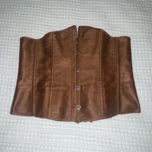 brown leather corset🤎